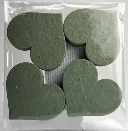 Of The Earth Handmade Paper - Wildflower Seed Paper Large Hearts - Recycled Flower Petals - Bulk Set of 100 (14s Green Lotka) - color: 14s Green Lotka