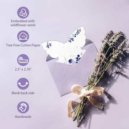 nulala 20Pack Butterfly Plantable Seed Paper Cards - Handmade Paper Card Embedded Wildflower Seeds - Eco-Friendly Cards for Wedding Favors, Gift Wrapping, Scrapbooking,Celebration of Life - size: P21
