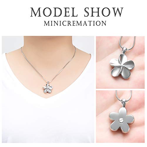 Flower Cremation Ashes Jewelry Cremation Necklace Memorial Locket for Ashes Keepsake Urn Pendants for Women/Men - color: Customize