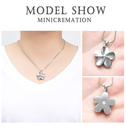 Flower Cremation Ashes Jewelry Cremation Necklace Memorial Locket for Ashes Keepsake Urn Pendants for Women/Men - color: Customize