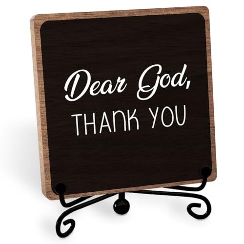 Christian Gifts for Women Men, Motivational Bible Verse Wooden Sign | Farmhouse Religion Desktop Decor, Simple Prayer Sign for Home Church Office Table, Inspirational Gift for Friend Family - style: Dear God