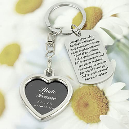 HUTIMY in Memory Gifts Keychain for Men Women Sympathy Gifts for Loss of Loved One in Remembrance Jewelry Memorial Keychain - style: Silver