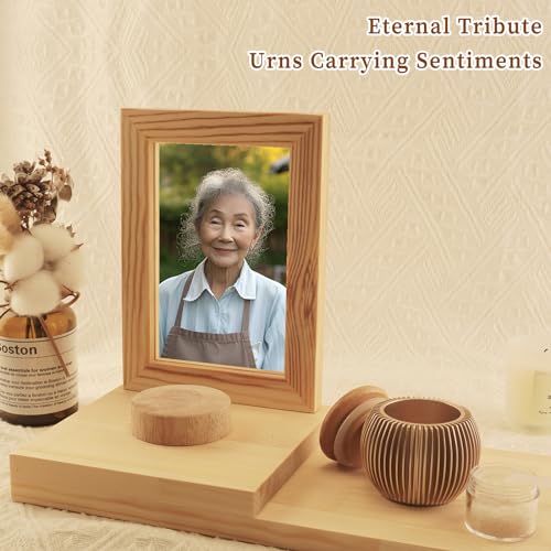 Small Urns for Human Ashes Keepsake, Spherical Aluminum Mini Urn with Beech Wood Lid for Human or Pet Cremains, Mini Memorial Keepsake with Secure Screw Lid (Gold)