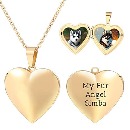 Personalized Heart Locket Necklace for Women with Picture Custom Inside Engraved Text Silver/Gold/Rose Gold Photo Locket Stainless Steel Memorial Gifts for Mom Daughter Grandmother - color: E2: Custom Text (Gold)