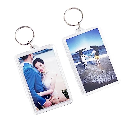 10 PCS Acrylic Keychain Blanks Photocard Holder Keychain Acrylic Blank Photo Picture Frame Keychain Holder for DIY