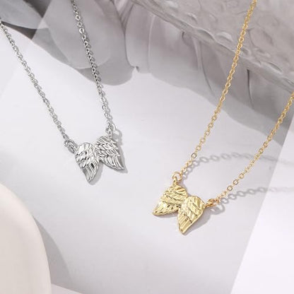 GINAZL Angel Wings Memorial Necklace Sympathy Gifts for Loss of Loved One Bereavement Gift Memorial Gifts for Loss of Dad Mom - style: It's OK