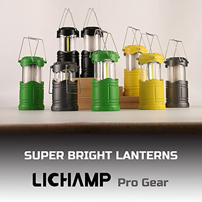 Lichamp 4 Pack LED Camping Lanterns Flame Lights, Green - color: Green