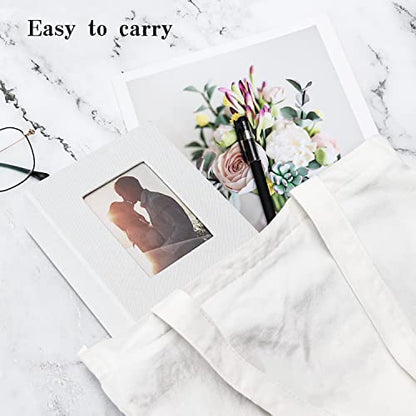Vienrose 4x6 Photo Album,100 Pockets,Linen Cover with Window,White | Cover Window, Acid Free Pages, Linen Hardcover, Baby Wedding Family Photos - color: White, size: 100 Pocket