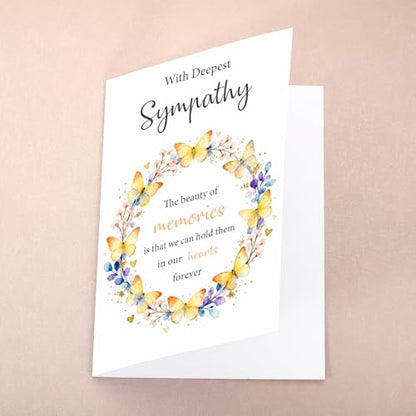 Sympathy Cards with Envelopes, Condolence Card, Heartfelt Condolence Greeting Card for Loss, Thinking of You Sympathy Cards Gifts for Loss of Loved One, Elegant Sorry for Your LossCard 8 x 5.3 Inch