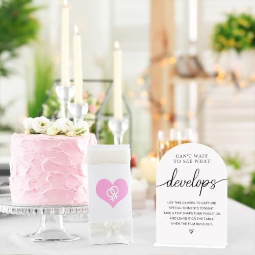 Acrylic Wedding Sign Can't Wait to See What Develops Sign for Wedding Wedding Signs for Ceremony Modern Calligraphy Arch Acrylic Table Top Sign for Wedding Reception and Event Party Table(white） - color: Can't Wait to See What Develops