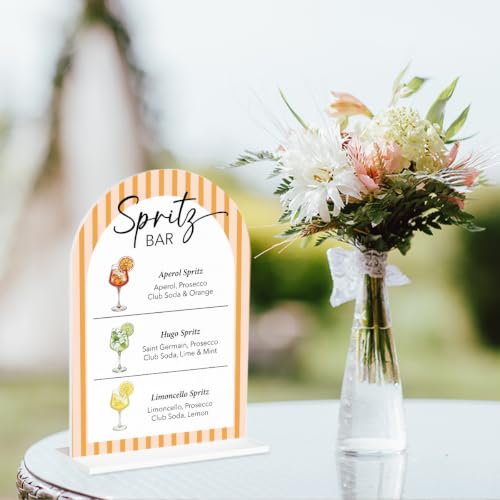Spritz Bar Sign for Wedding Party Baby Shower Arch Table Acrylic Sign - color: Lemon