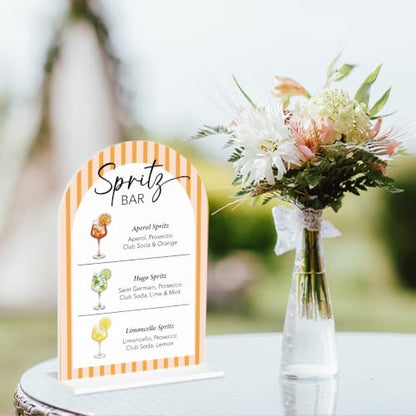 Spritz Bar Sign for Wedding Party Baby Shower Arch Table Acrylic Sign - color: Lemon
