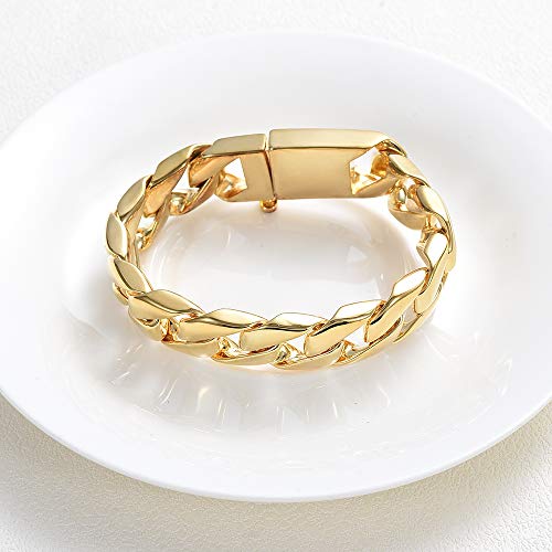 constantlife Cremation Bracelet for Ashes Men Memorial Jewelry Stainless Steel Hand Chain Personalized Customization Keepsake - 7.1 in/ 7.9 in/8.7 in/9.5 in - color: Golden