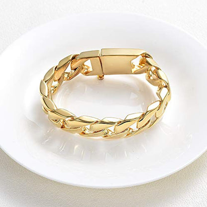 constantlife Cremation Bracelet for Ashes Men Memorial Jewelry Stainless Steel Hand Chain Personalized Customization Keepsake - 7.1 in/ 7.9 in/8.7 in/9.5 in - color: Golden
