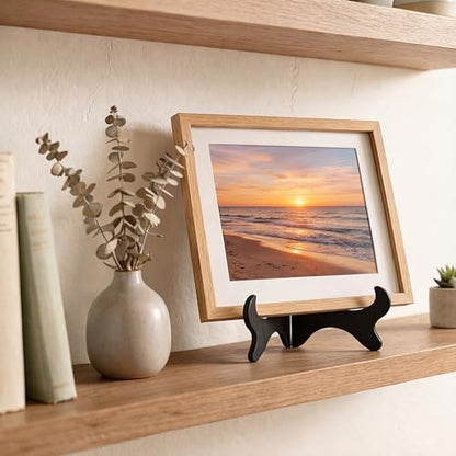 Artliving Black 6" Wood-Like Plastic Easels Plate Display Stands Picture Frame Stand Holder-Set of 4 - size: 6 inch