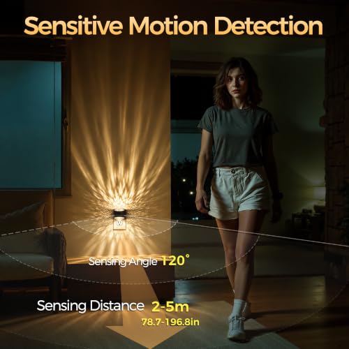 Briignite Motion Sensor Night Light Projector Dimmable Warm White Rotatable - color: Black-Motion
