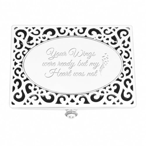 Cherished Moments Memorial Filigree Jewelry Box, Sympathy Keepsake - color: Silver-Mem Wings
