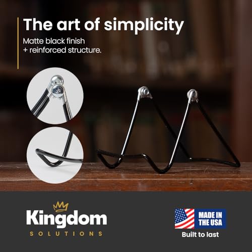 KINGDOM SOLUTIONS - 3.25" Black Metal Display Stand Made in USA - 2 Pack - color: Black Adjustable, size: 3.25" (2-pack)