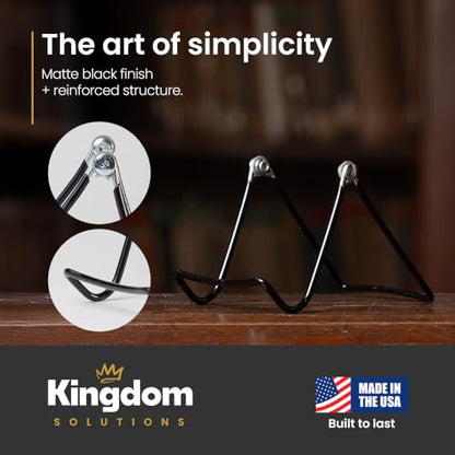 KINGDOM SOLUTIONS - 3.25" Black Metal Display Stand Made in USA - 2 Pack - color: Black Adjustable, size: 3.25" (2-pack)