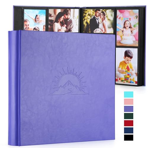 DazSpirit 4x6 Photo Album, 600 Pockets, Leather Cover with Slip-In Pages - color: Purple, size: 600 Pockets