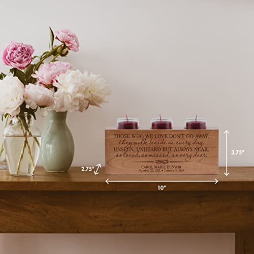 Personalized Memorial Candle Holder Bereavement Gift Ideas Memorial Sympathy Candles for Loss of Loved One Loss of Mother Husband Son Brother Wooden Funeral Remembrance Gifts 3 tealight Candle Holder - color: Candle Holder