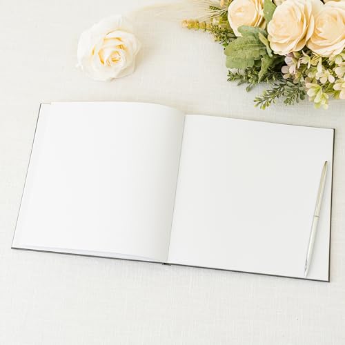 Calculs Funeral Guest Book Memorial Guestbook for Celebration of Life Gray Cover Silver Gilding in Loving Memory Picture Book for Our Love 8.5” Square Hardcover