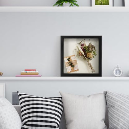 TJ.MOREE Small Shadow Box Frame 6 x 6 Display Case Wooden Picture Frame - color: Black, size: 6x6