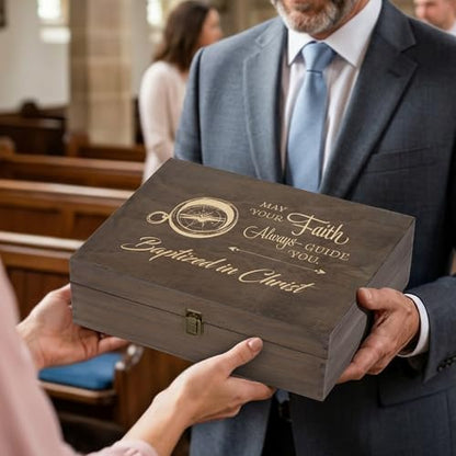Baptism Memory Box, Engraved Christening & First Communion Gift, XL Size - size: X-Large, style: Baptism