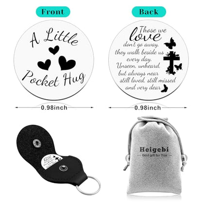 Heigebi Pocket Hug Token Keychain Memorial Gifts for Loss of Loved Sympathy Gifts Bereavement Coin Remembrance Pocket Token - color: Pattern 3