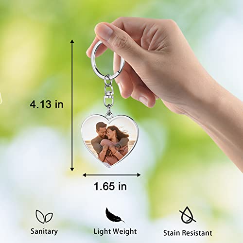 Double Sided Custom Keychain With Picture Alloy Color Printing Personalized Photo Keychain Customizable Text Gifts - color: A-heart