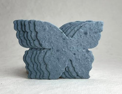 Bulk Seed Paper Butterfly Set of 100 with Recycled fibers and Petals 3 inch Wingspan (Blue 34s) - color: Blue 34s