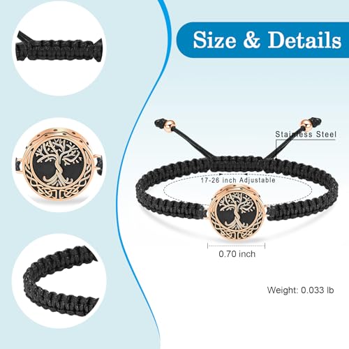 Imrsanl Tree of Life Urn Bracelet for Ashes for Women Men - color: Rose Gold