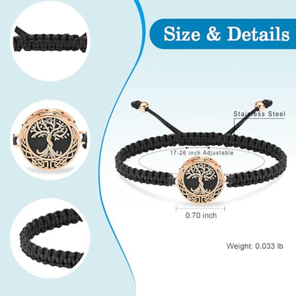 Imrsanl Tree of Life Urn Bracelet for Ashes for Women Men - color: Rose Gold