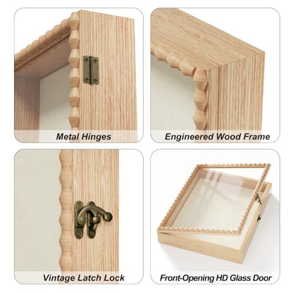 Love-KANKEI Deep Shadow Box 11x14,Solid Wood Beaded Edge Frame,Natural - color: Natural, size: 11x14