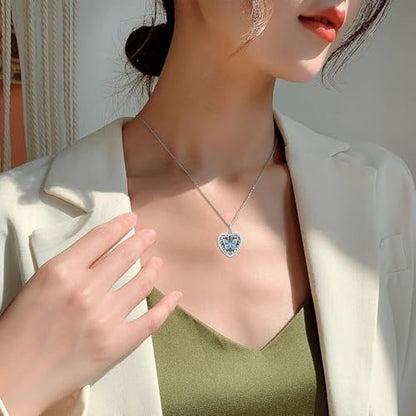 PELOVNY Urn Necklaces for Ashes of Loved Ones 925 Sterling Silver Personalized Heart Locket Urn Necklace Cremation Keepsake Memorial Jewelry Gifts for Women Men - color: Butterfly Locket Urn
