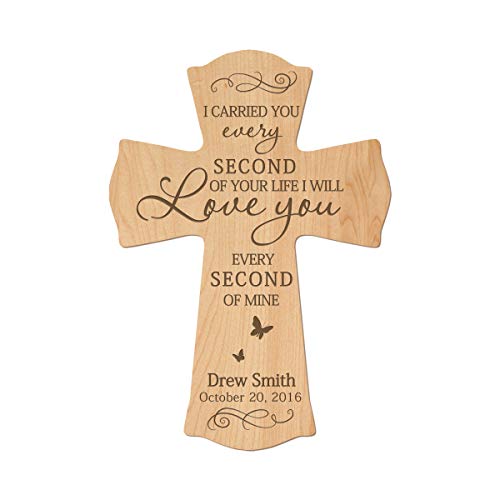 LifeSong Milestones Memorial Wooden Cross 8.5x11 I Carried You (Butterfly) Condolence Funeral Remembrance in Loving Memory Bereavement Gift for Loss of Loved One (Maple) - color: Maple