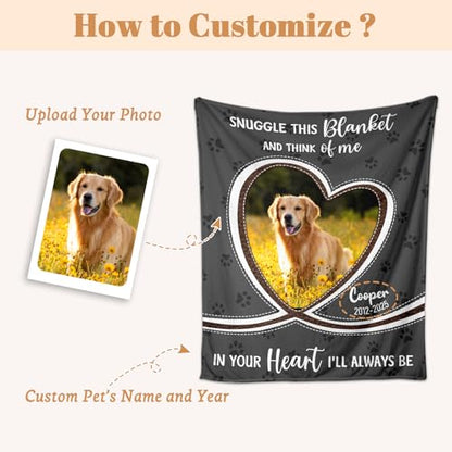 Pet Memorial Gifts Personalized Dog Blanket with Photo Name | Dog Memorial Gifts for Loss of Dogs, Customized Pet Memory Blanket, Sympathy Gifts for Loss of Dogs Cat, Remembrance Gifts