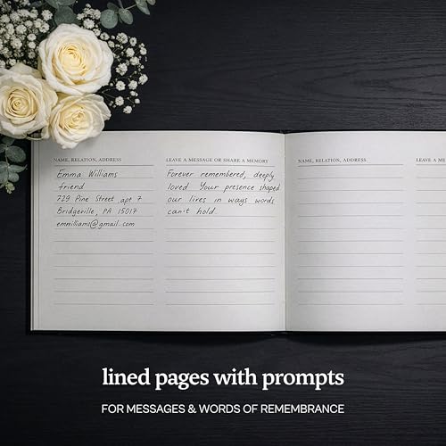 Kunitsa Co. Funeral Guest Book for Memorial Service – in Loving Memory (Navy Gray - Structured) - color: Navy Gray - Structured