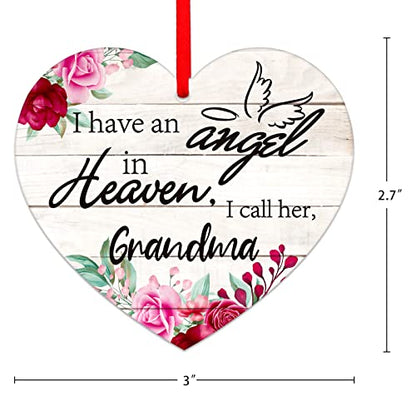 SICOHOME Memorial Ornament for Grandma, I Have an Angel in Heaven Keepsake - Sympathy Gifts for Loss of Grandmother - Comforting Bereavement Gift with Gift Box - Memorial Christmas Ornament