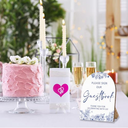 Wedding Signs, Please Sign Our Guestbook Wooden Stand Sign for Reception - color: Guestbook