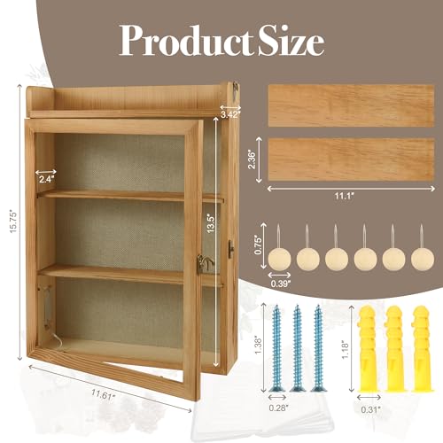 11x16 Flower Shadow Box Frame with Shelves, Rustic Wood - color: Standard Wood