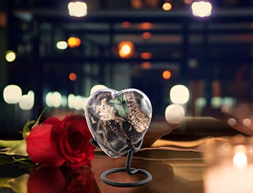 UrbanWoods Camouflage Heart Keepsake Urn for Ashes - Handcrafted Forest Memorial With Display Stand, Premium Case & Bag - Hunting Mini Urn