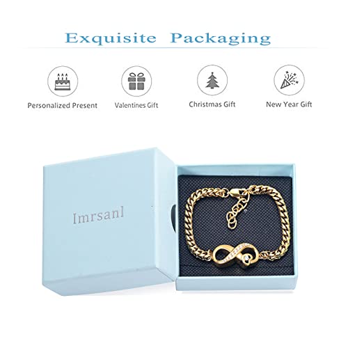Imrsanl Infinity Urn Bracelet Cremation Jewelry for Ashes | Adjustable Link Bracelets, Loved Ones Memorial Ash Holder, Funeral Keepsake for Women Men - color: Infinity-Gold