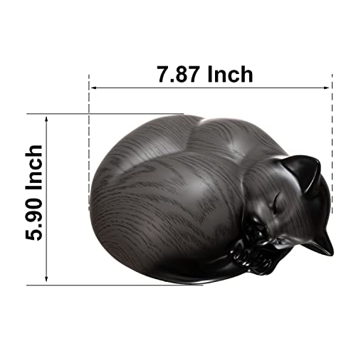 Pet Urns,Sleeping Resin Cremation Cat Urn, Cat Urns for Ashes, Small Animal Urn（Gray）… - color: Gray