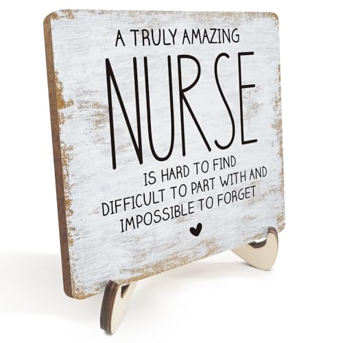 Decorative Desk Decor Motivational Nurse Gifts Positive Thank You Gifts Appreciation Plaque with Wooden Stand Inspirational Wood Sign for Nurse Women Coworker Home Office Table Bookshelf - color: multicolour0208