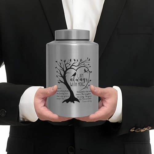 Urns for Human Ashes Cremation Funeral Burial Urn for Male Female Metal Urn | Stainless steel, Personalized, Large Up to 220lbs, Decorative Urns, Urnas Para Cenizas Humanas Adultos, Tree of Life - size: Love Tree Silver