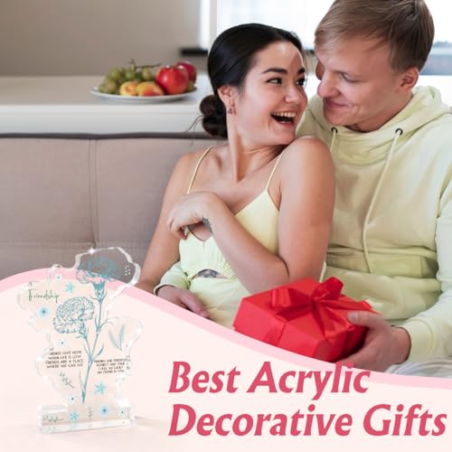 Best Friend Friendship Gifts For Women Friends Women Friend Gift Flower Acrylic Delicate Gift for Best Friend Bestie Thanksgiving Birthday Christmas Gifts - color: Firendship