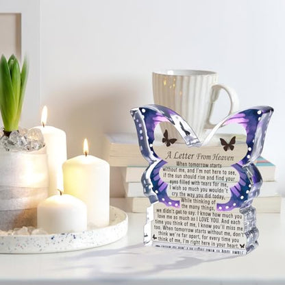 MY-ALVVAYS Sympathy Gifts, Memorial Gift for Loss of Loved One, Loss Mom Dad Husband Wife in Heaven, Bereavement Gifts Ideas, Grief Gifts A Letter from Heaven Keepsake Decorative Signs Plaques - style: Heaven Letter