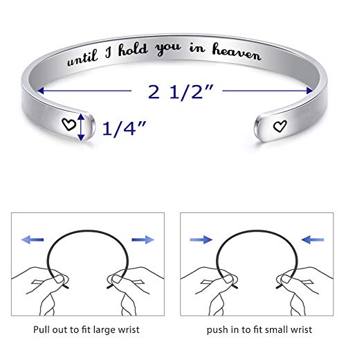 LParkin Memorial Bracelet Sympathy Gift I'll Hold You in My Heart Until I Hold You in Heaven Remembrance Bereavement Gifts Jewelry
