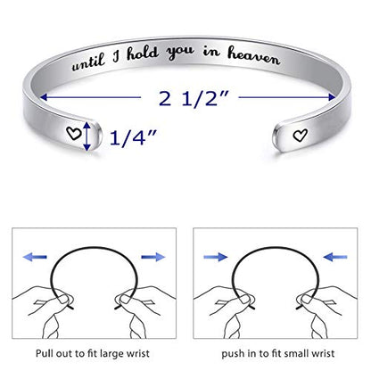 LParkin Memorial Bracelet Sympathy Gift I'll Hold You in My Heart Until I Hold You in Heaven Remembrance Bereavement Gifts Jewelry